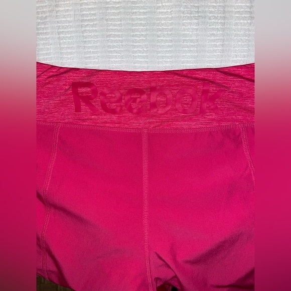 Women’s Reebok heathered pink stretchy‎ lined workout shorts Sz medium - Picture 7 of 15